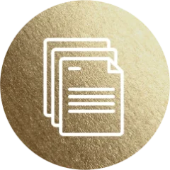 Dokumenten-Symbol auf goldenem Kreis